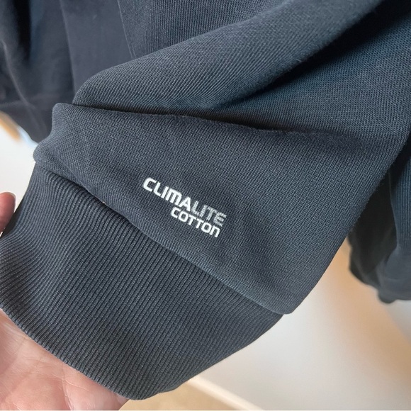 Men's Adidas Clima365 3-Stripes Fleece Zip Front Black Hoodie size XL Climalite - Picture 7 of 8